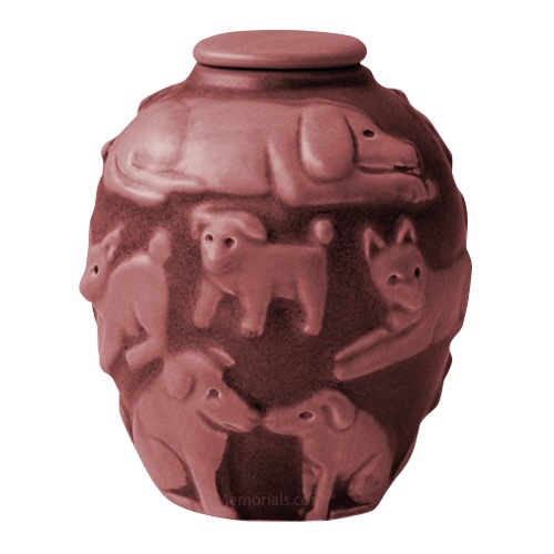 Happy Dog Rose Cremation Urn