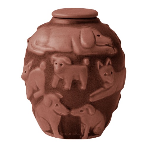 Happy Dog Terra Cotta Cremation Urn