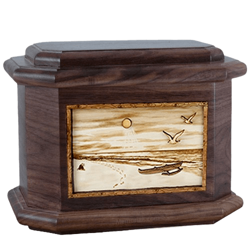 Hawaiian Walnut Octagon Cremation Urn