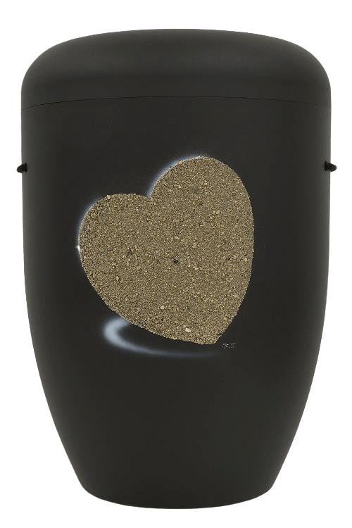 Heart Biodegradable Urn in Black