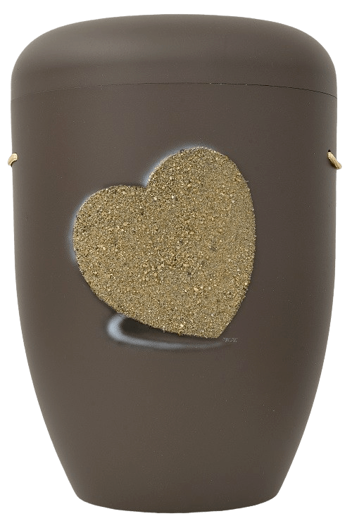 Heart Biodegradable Urn in Brown