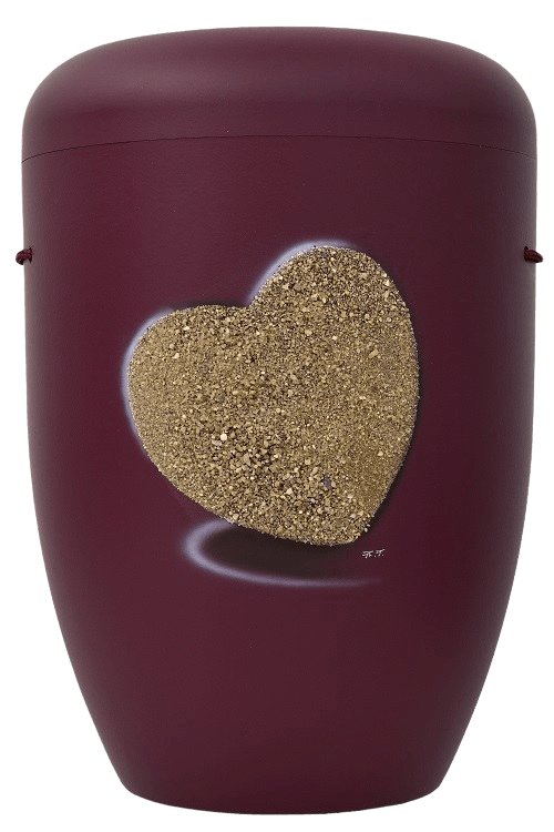Heart Biodegradable Urn in Red