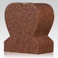 India Red Heart Granite Vase