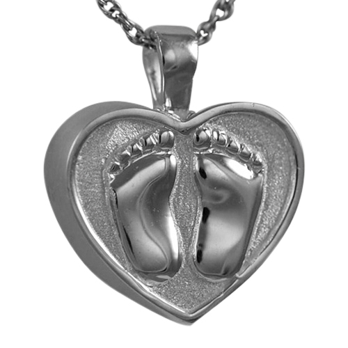 Footprint Heart Keepsake Pendant