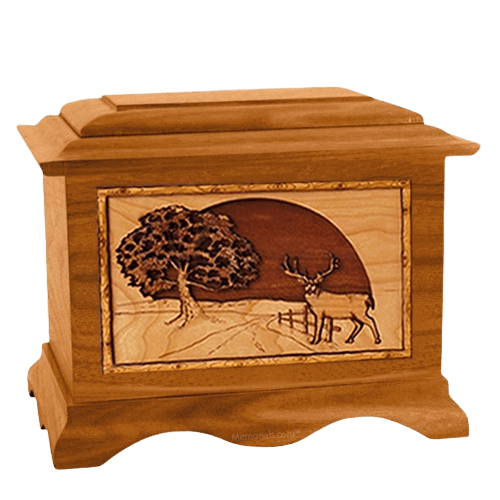 Heartland Deer Mahogany Cremation Urn