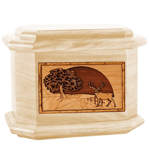 Heartland Deer Maple Octagon Cremation Urn