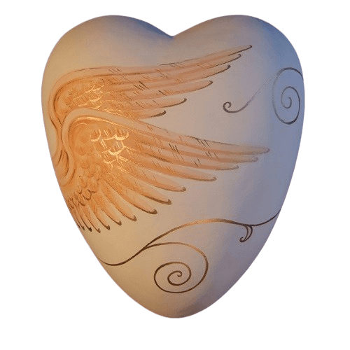 Heavenly Ceramic Heart Urn