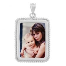 Helix Silver Photo Pendant