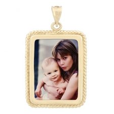 Helix Yellow Gold Photo Pendant