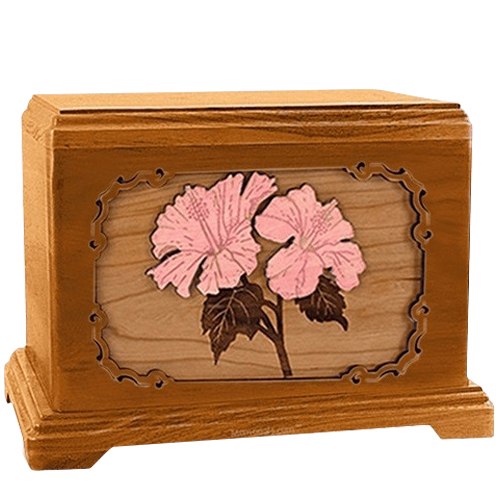 Hibiscus Mahogany Cremation Urn