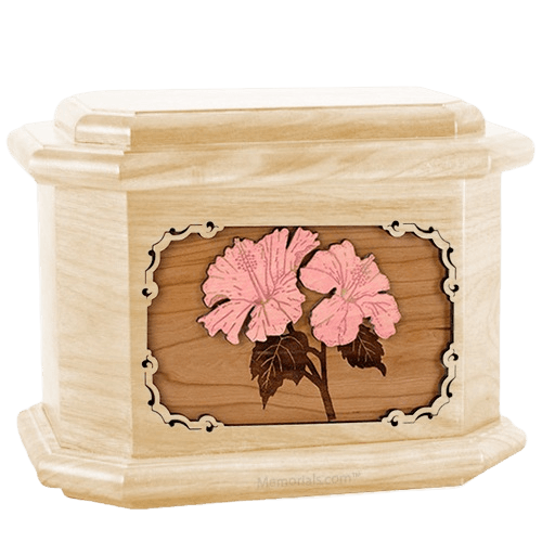 Hibiscus Maple Octagon Cremation Urn