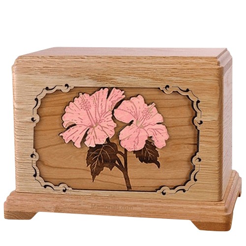 Hibiscus Oak Hampton Cremation Urn