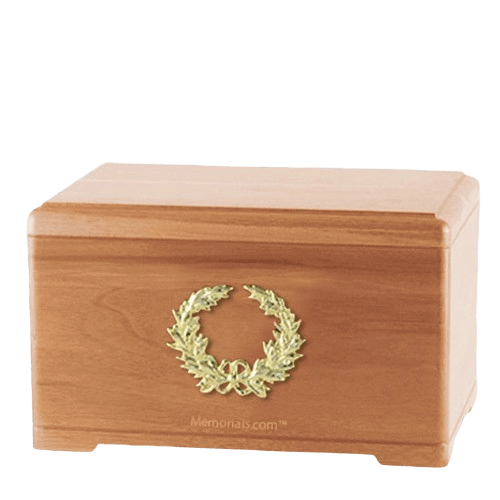 Honor Wreath Light Cherry Cremation Urn