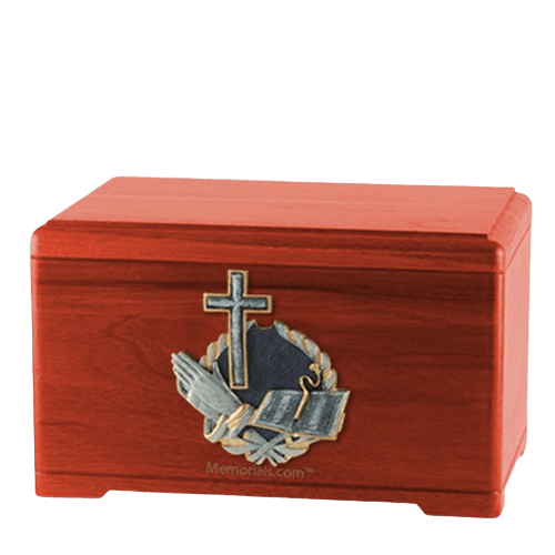 Praying Bible Cherry Cremation Urn