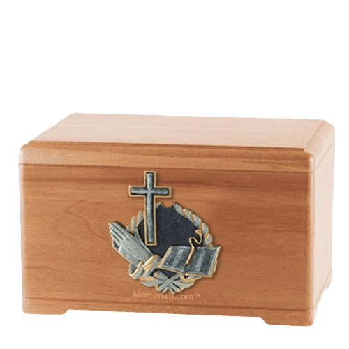 Praying Bible Light Cherry Cremation Urn