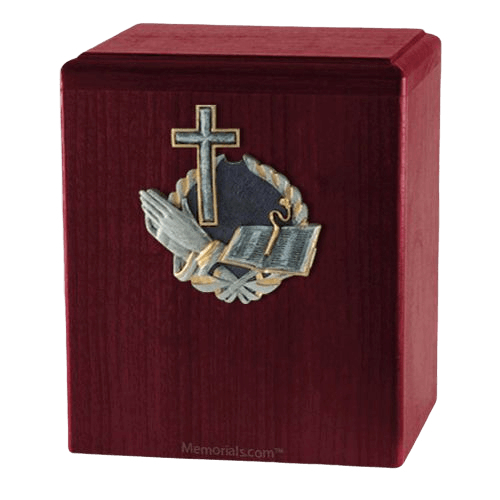 Praying Cross Rosewood Cremation Urn