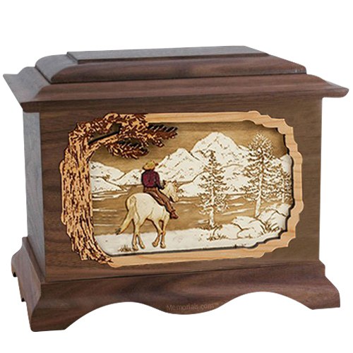 Horse & Lake Wood Cremation Urns