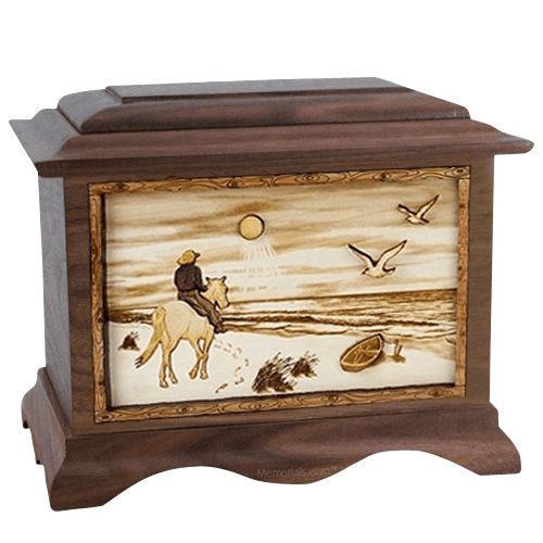 Horse Beach Walnut Cremation Urn