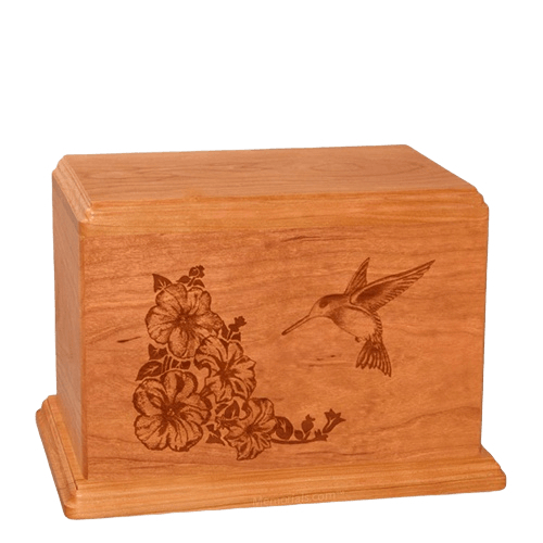 Hummingbird Individual Mahogany Wood Urn