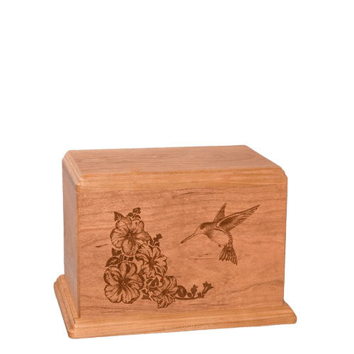 Hummingbird Small Cherry Wood Urn