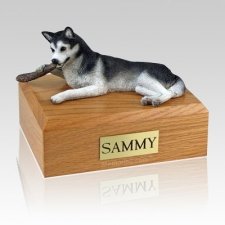 Husky Black & White X Large Dog Urn