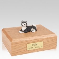 Husky Black Resting X Large Dog Urn