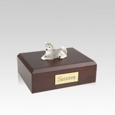 Husky Gray Laying Small Dog Urn