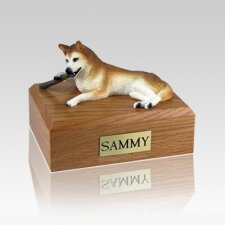 Husky Red & White Blue Eyes Large Dog Urn