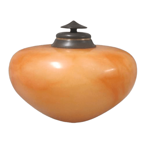 Orange Alabaster Medium Cremation Urn