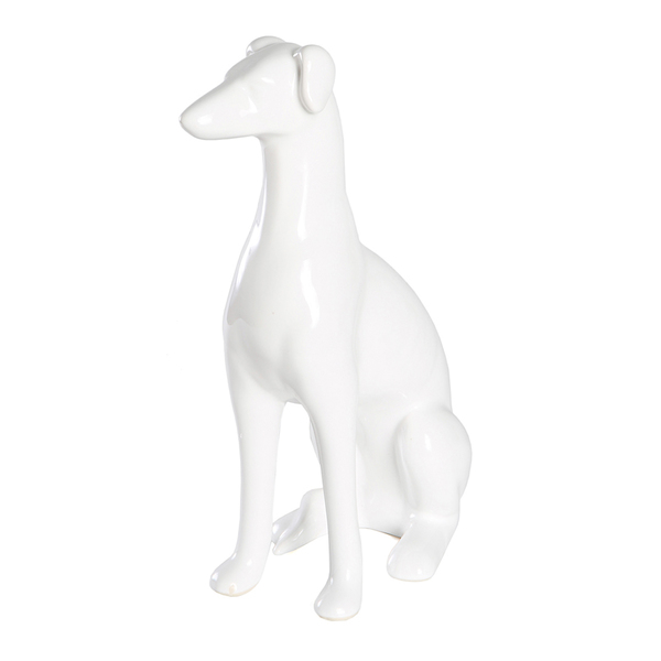 Sitting Greyhound Metallic Cremation Urn