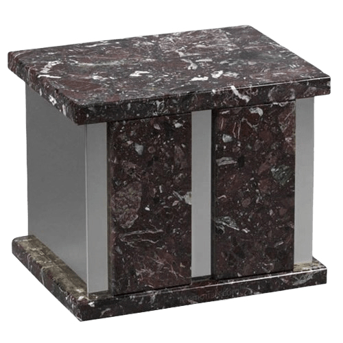 Infinita Silver Rosso Levanto Marble Companion Urn