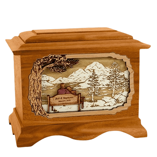 Love Birds Mahogany Cremation Urn