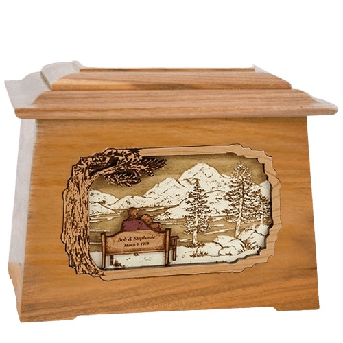 Love Birds Oak Aristocrat Cremation Urn