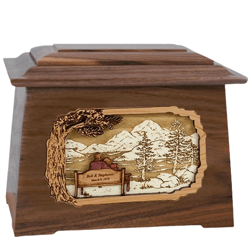 Love Birds Walnut Aristocrat Cremation Urn