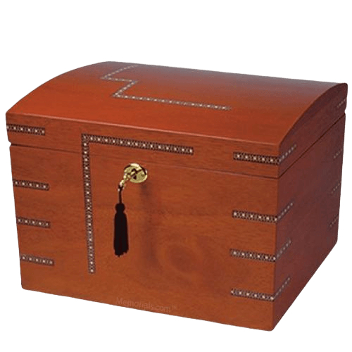 Inlaid Wood Chest Cremation Urn