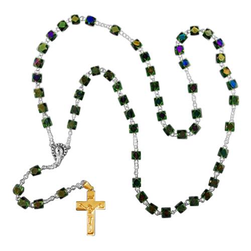 Iridescent Gold Cremation Rosary