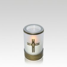 Ivory Cross Tribute Memorial Candle