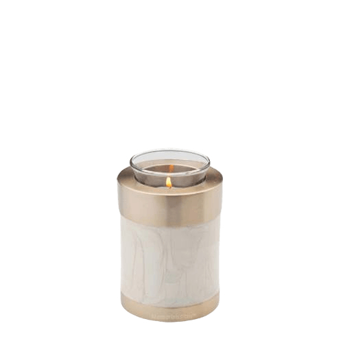 Ivory Metal Candle Keepsake Urn