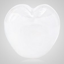 Ivory White Cremation Ash Glass Heart