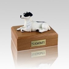 Jack Russell Terrier Black Laying Medium Dog Urn