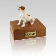 Jack Russell Terrier Brown Sitting Small Dog Urn