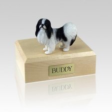 Japanese Chin Black & White Medium Dog Urn