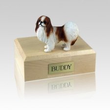 Japanese Chin Red & White Medium Dog Urn