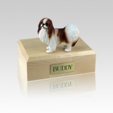 Japanese Chin Red & White Small Dog Urn