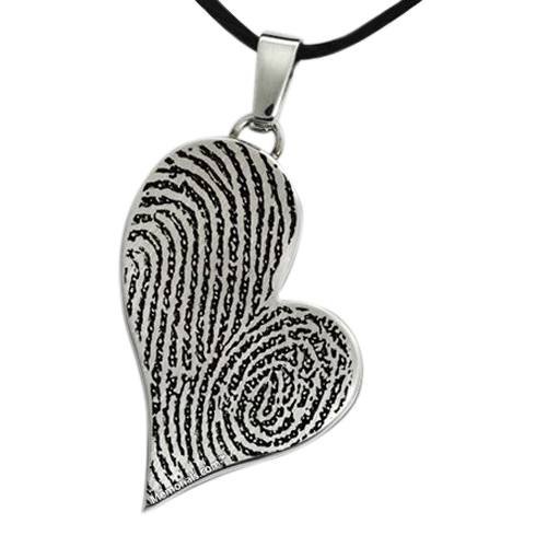 Joined Heart Stainless Cremation Print Keepsake