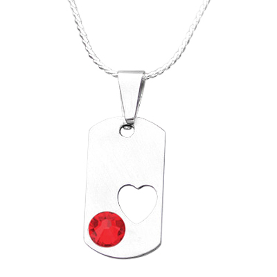 July Heart Cremation Pendant