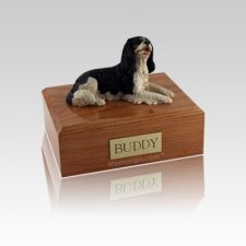 King Charles Spaniel Black Laying Small Dog Urn