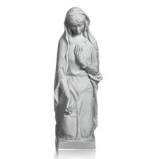 Kneeling Lady with Flowers Marble Statue