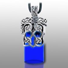 Knotted Heart Blue Pet Urn Necklace