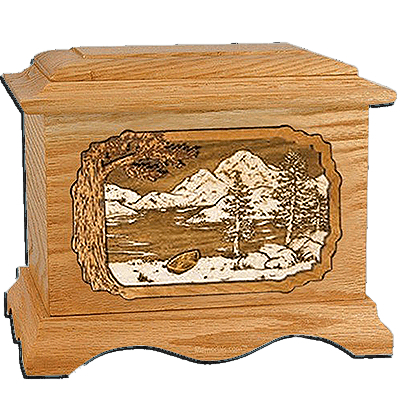 Lakeside Oak Cremation Urn For Two